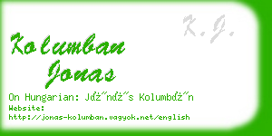 kolumban jonas business card
